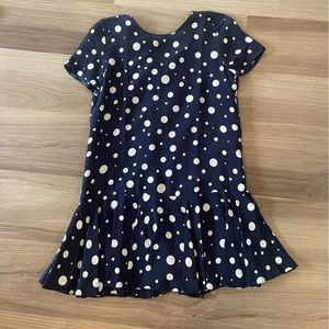 Navy Polka Dot Mini Dress - XS